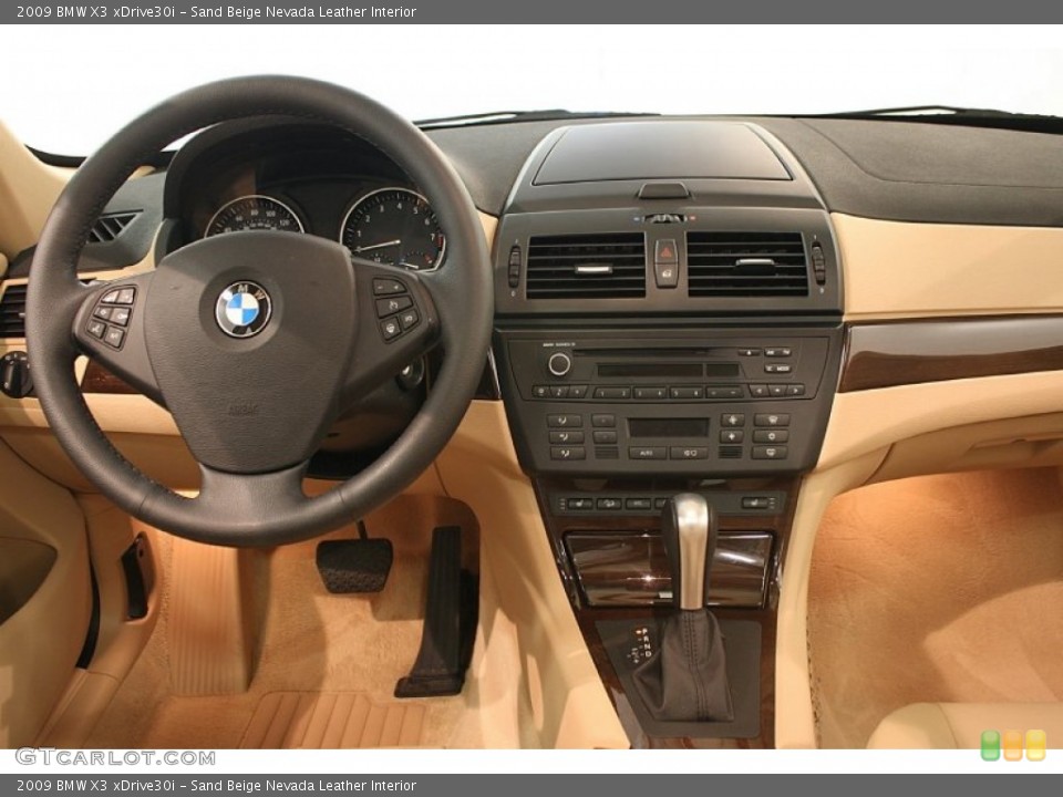 Sand Beige Nevada Leather Interior Dashboard for the 2009 BMW X3 xDrive30i #82404361