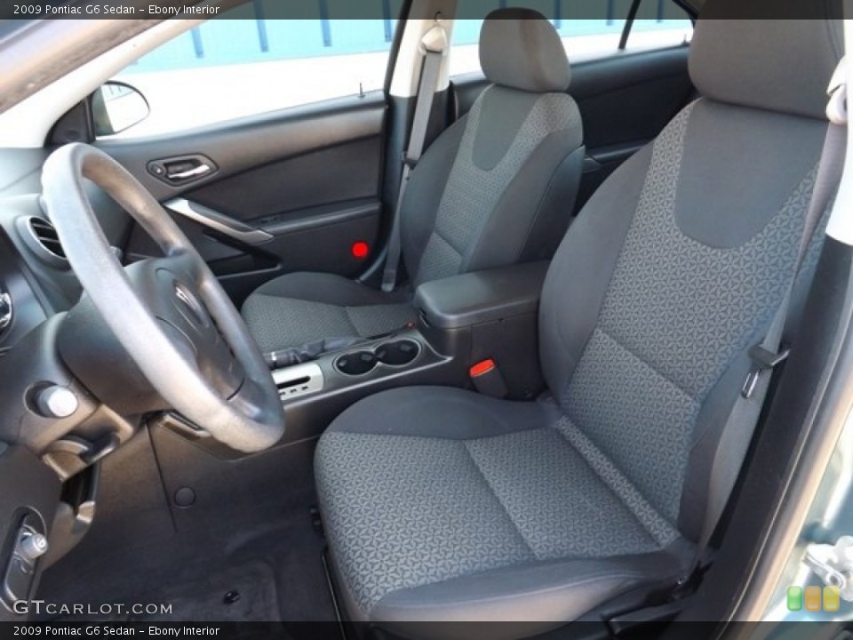 Ebony Interior Front Seat for the 2009 Pontiac G6 Sedan #82406445