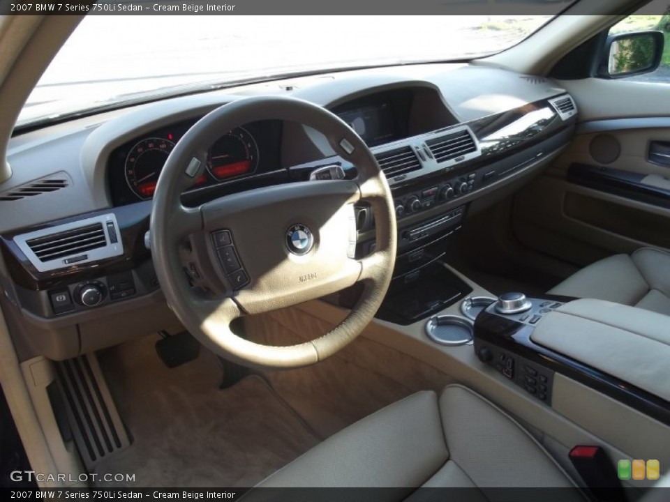 Cream Beige Interior Prime Interior for the 2007 BMW 7 Series 750Li Sedan #82407732