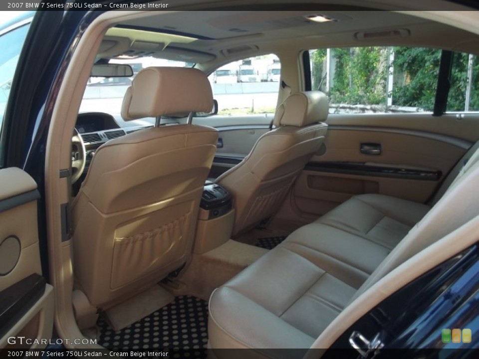 Cream Beige Interior Rear Seat for the 2007 BMW 7 Series 750Li Sedan #82407907