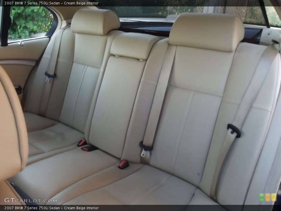 Cream Beige Interior Rear Seat for the 2007 BMW 7 Series 750Li Sedan #82407924