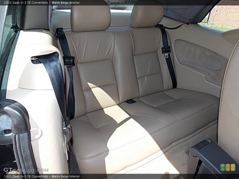 Warm Beige Interior Rear Seat for the 2001 Saab 9-3 SE Convertible #82408773