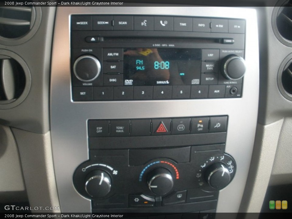 Dark Khaki/Light Graystone Interior Controls for the 2008 Jeep Commander Sport #82416056