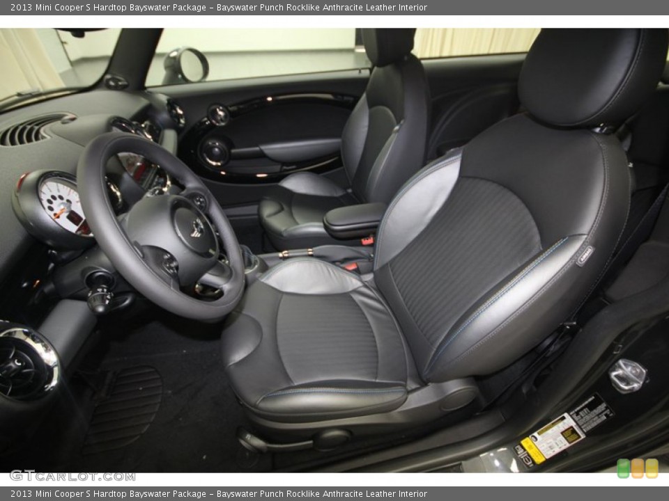 Bayswater Punch Rocklike Anthracite Leather Interior Front Seat for the 2013 Mini Cooper S Hardtop Bayswater Package #82422486