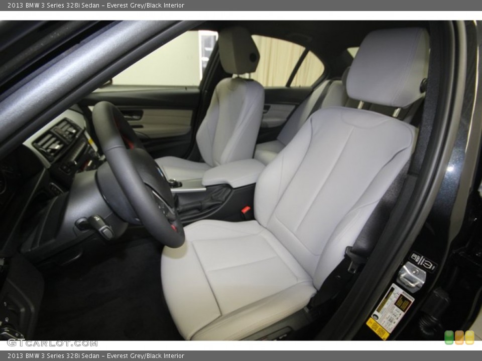 Everest Grey/Black Interior Front Seat for the 2013 BMW 3 Series 328i Sedan #82423634