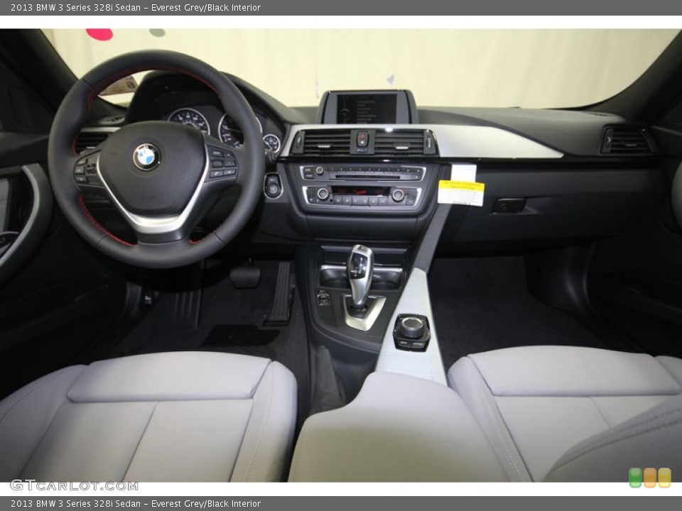 Everest Grey/Black Interior Dashboard for the 2013 BMW 3 Series 328i Sedan #82423650