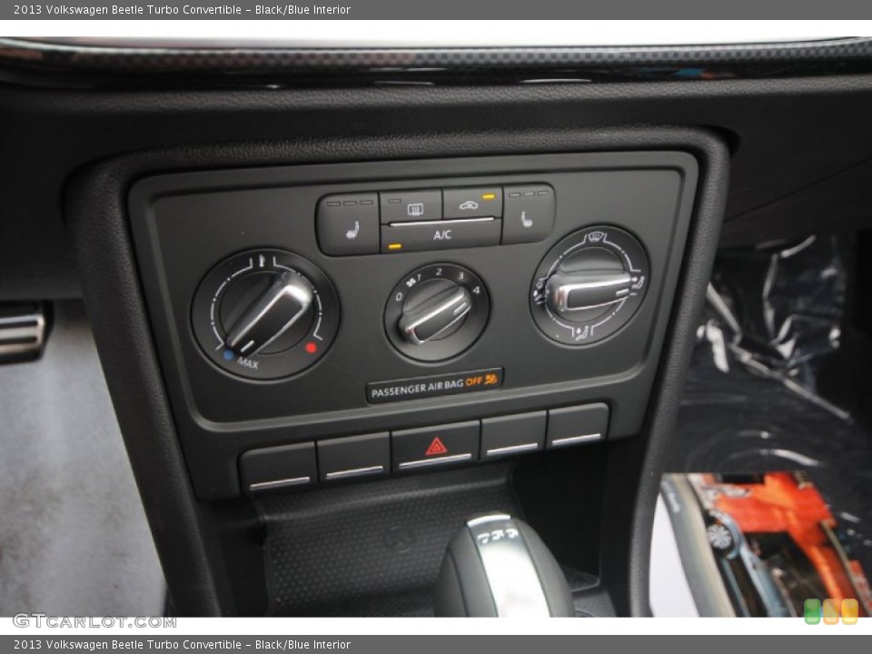 Black/Blue Interior Controls for the 2013 Volkswagen Beetle Turbo Convertible #82423752