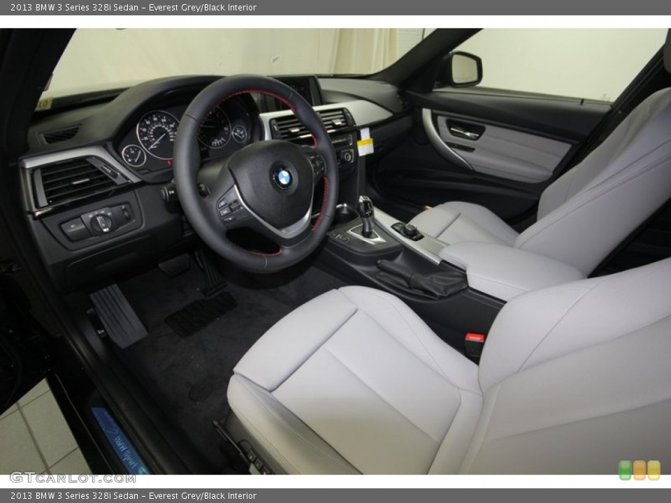 Everest Grey/Black Interior Prime Interior for the 2013 BMW 3 Series 328i Sedan #82423766