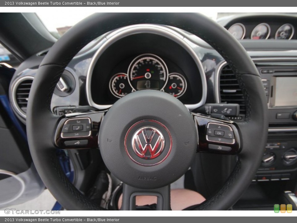 Black/Blue Interior Steering Wheel for the 2013 Volkswagen Beetle Turbo Convertible #82423770