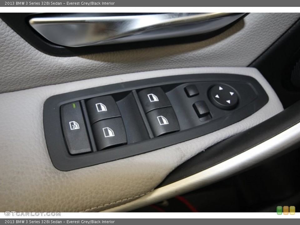 Everest Grey/Black Interior Controls for the 2013 BMW 3 Series 328i Sedan #82423812
