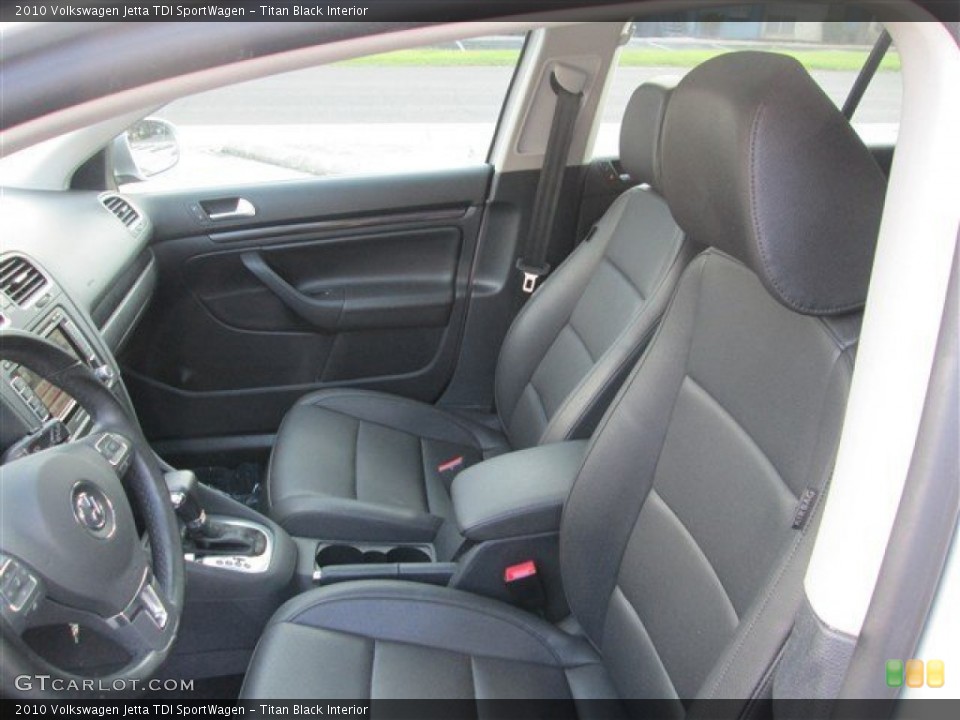 Titan Black Interior Front Seat for the 2010 Volkswagen Jetta TDI SportWagen #82424184