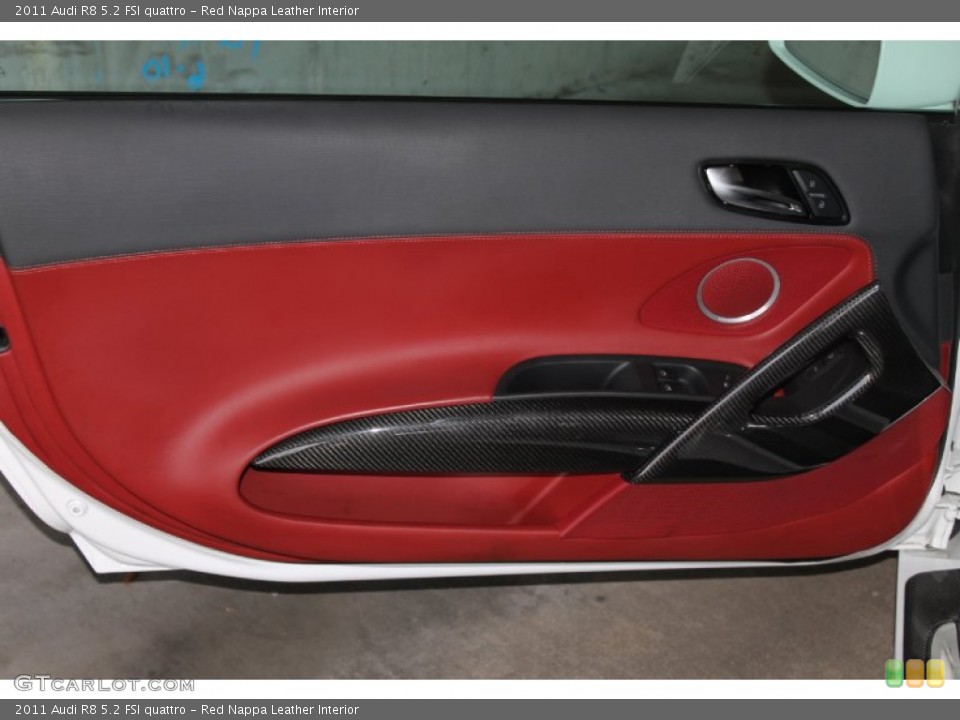 Red Nappa Leather Interior Door Panel for the 2011 Audi R8 5.2 FSI quattro #82430157