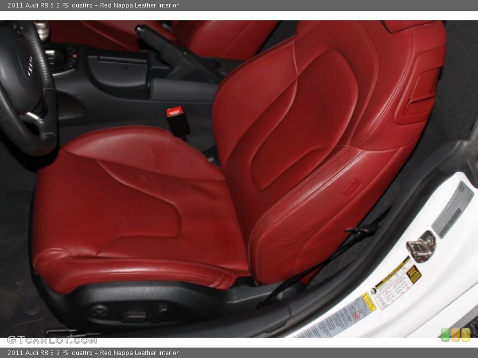 Red Nappa Leather Interior Front Seat for the 2011 Audi R8 5.2 FSI quattro #82430208
