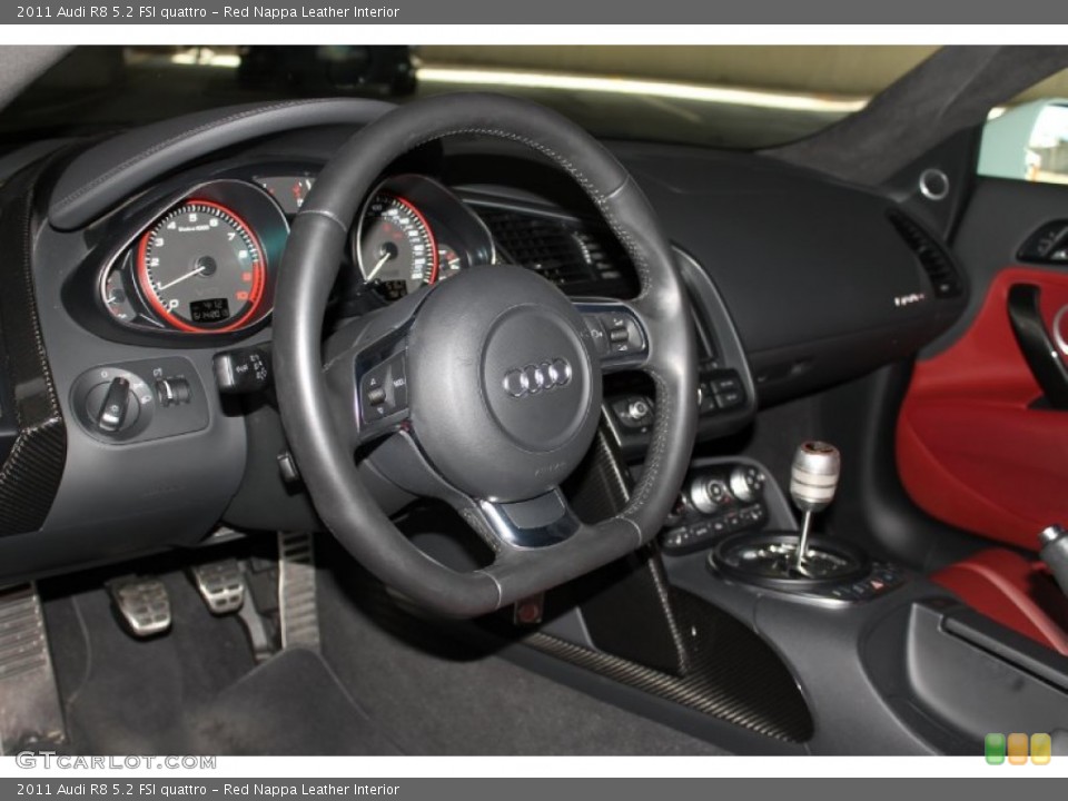 Red Nappa Leather Interior Dashboard for the 2011 Audi R8 5.2 FSI quattro #82430308