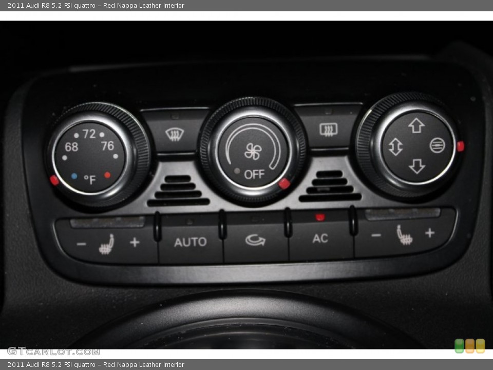 Red Nappa Leather Interior Controls for the 2011 Audi R8 5.2 FSI quattro #82430329