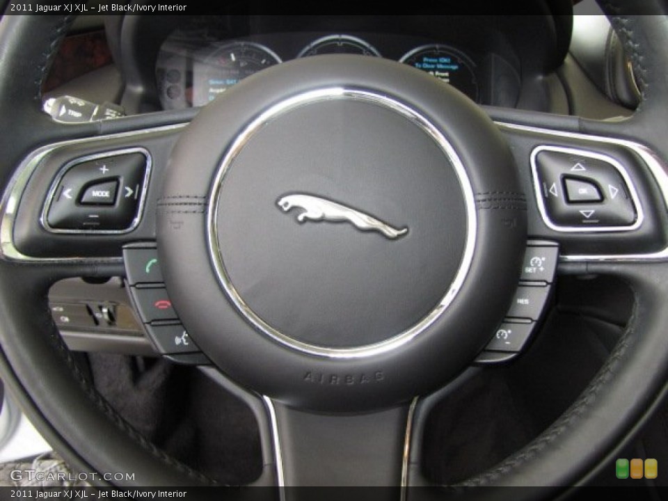 Jet Black/Ivory Interior Steering Wheel for the 2011 Jaguar XJ XJL #82430529