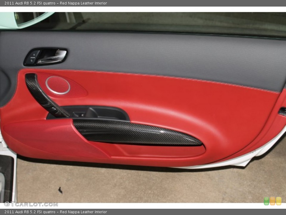 Red Nappa Leather Interior Door Panel for the 2011 Audi R8 5.2 FSI quattro #82430592