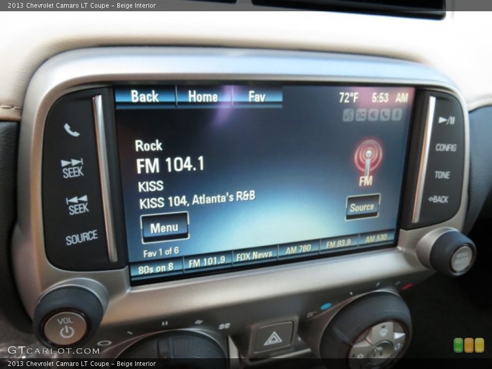 Beige Interior Controls for the 2013 Chevrolet Camaro LT Coupe #82448845