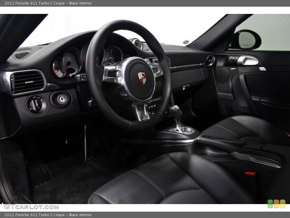 Black Interior Dashboard for the 2011 Porsche 911 Turbo S Coupe #82451359