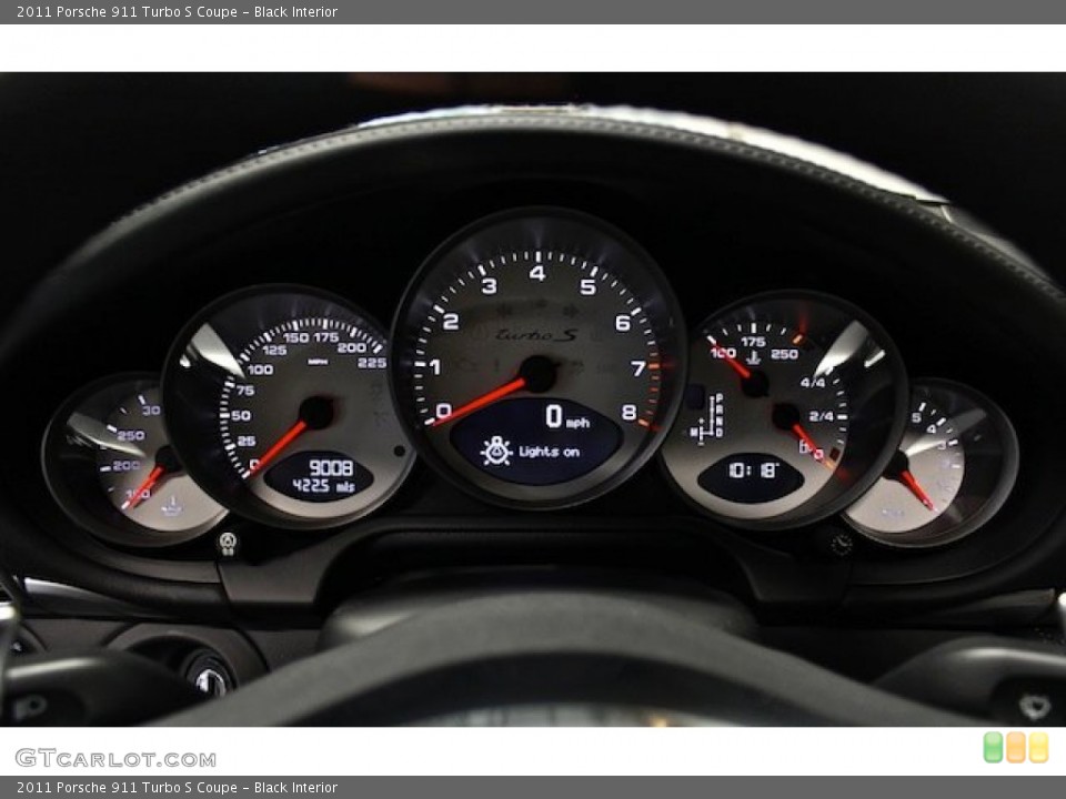 Black Interior Gauges for the 2011 Porsche 911 Turbo S Coupe #82451457