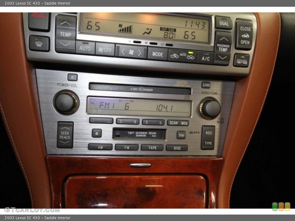 Saddle Interior Controls for the 2003 Lexus SC 430 #82458480