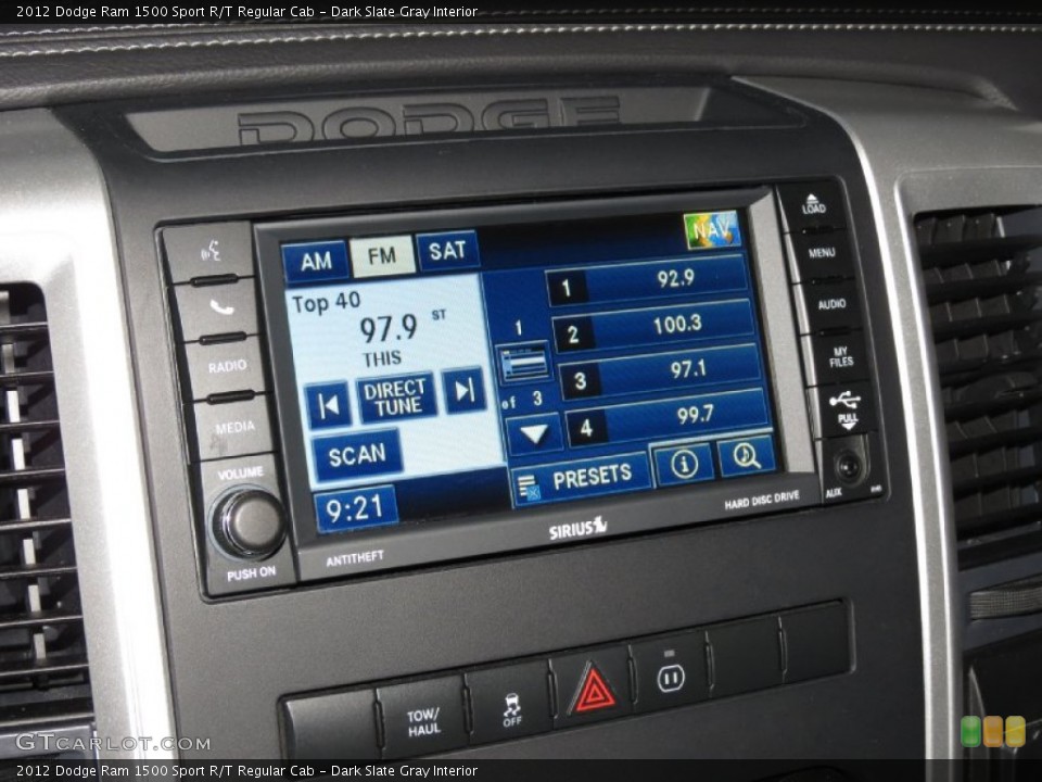 Dark Slate Gray Interior Controls for the 2012 Dodge Ram 1500 Sport R/T Regular Cab #82469995