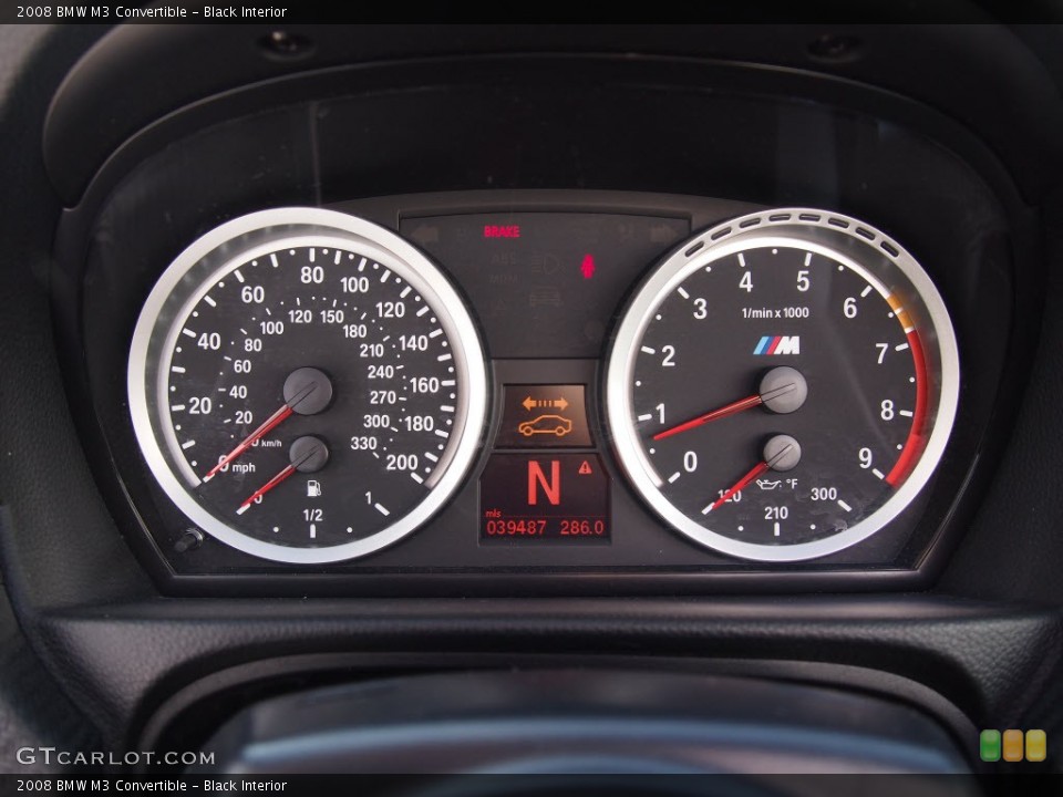 Black Interior Gauges for the 2008 BMW M3 Convertible #82470233