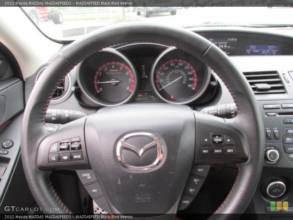 MAZDASPEED Black/Red Interior Steering Wheel for the 2012 Mazda MAZDA3 MAZDASPEED3 #82474214