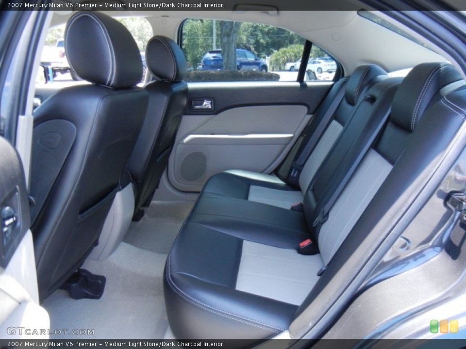 Medium Light Stone/Dark Charcoal Interior Rear Seat for the 2007 Mercury Milan V6 Premier #82487483