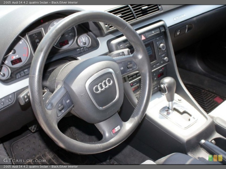 Black/Silver Interior Steering Wheel for the 2005 Audi S4 4.2 quattro Sedan #82492976