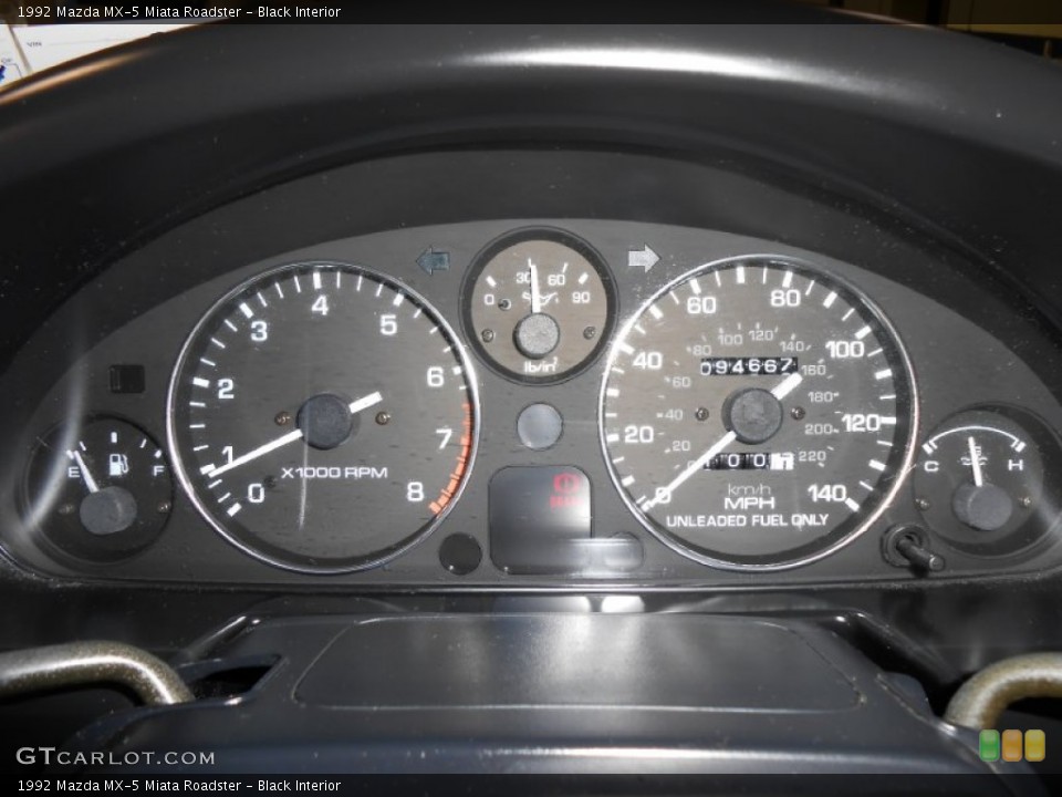 Black Interior Gauges for the 1992 Mazda MX-5 Miata Roadster #82494079