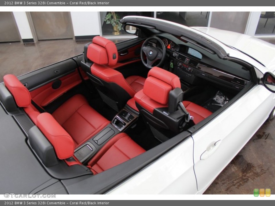 Coral Red/Black Interior Photo for the 2012 BMW 3 Series 328i Convertible #82502925
