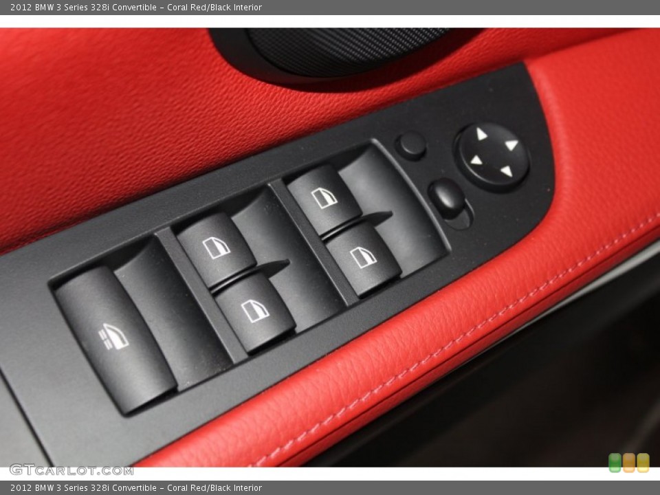 Coral Red/Black Interior Controls for the 2012 BMW 3 Series 328i Convertible #82503284