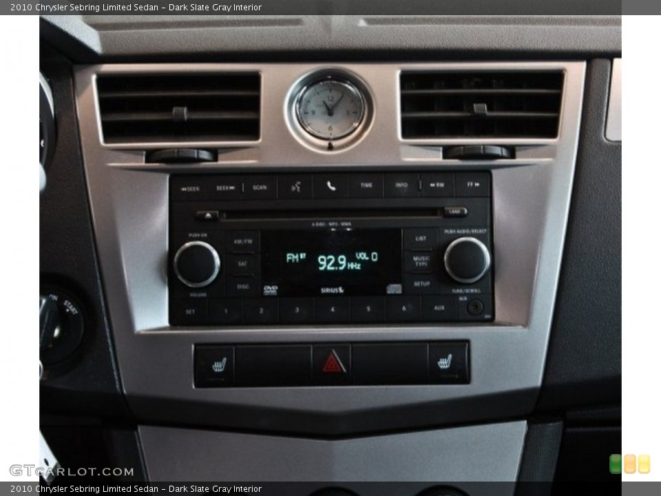 Dark Slate Gray Interior Controls for the 2010 Chrysler Sebring Limited Sedan #82508612