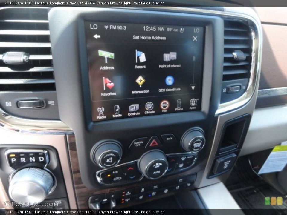 Canyon Brown/Light Frost Beige Interior Controls for the 2013 Ram 1500 Laramie Longhorn Crew Cab 4x4 #82510867