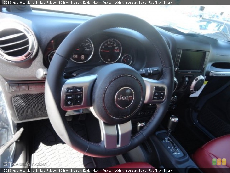 Rubicon 10th Anniversary Edition Red/Black Interior Steering Wheel for the 2013 Jeep Wrangler Unlimited Rubicon 10th Anniversary Edition 4x4 #82512086