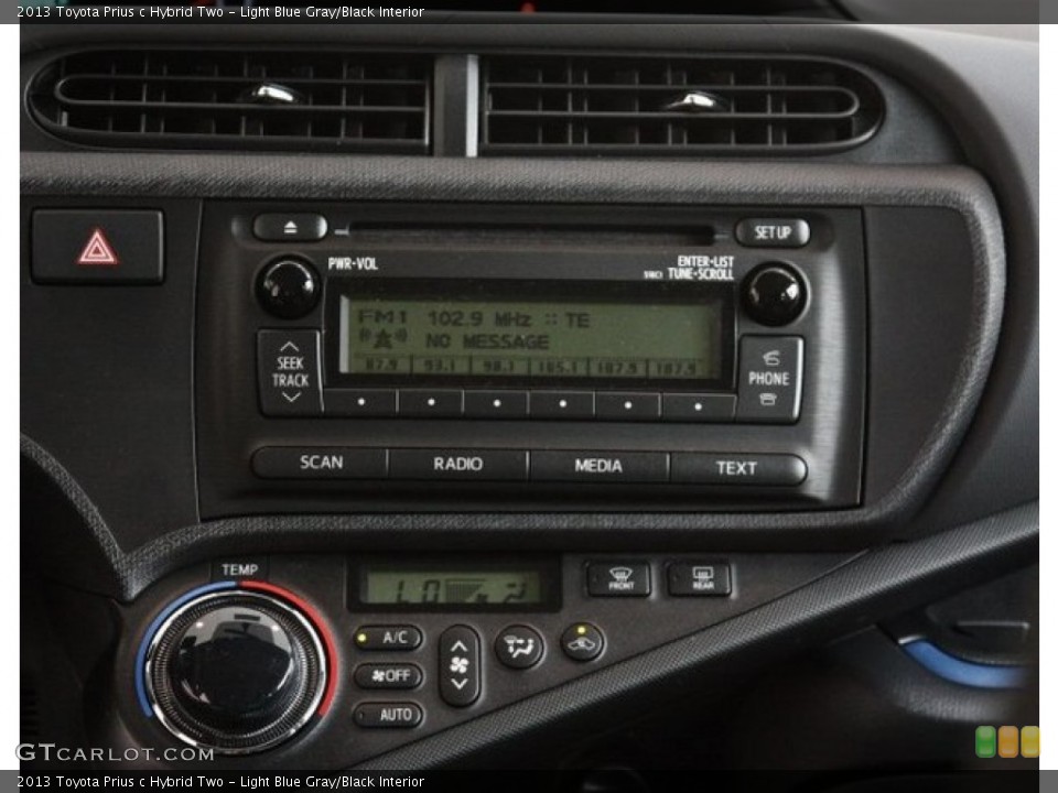 Light Blue Gray/Black Interior Controls for the 2013 Toyota Prius c Hybrid Two #82517759