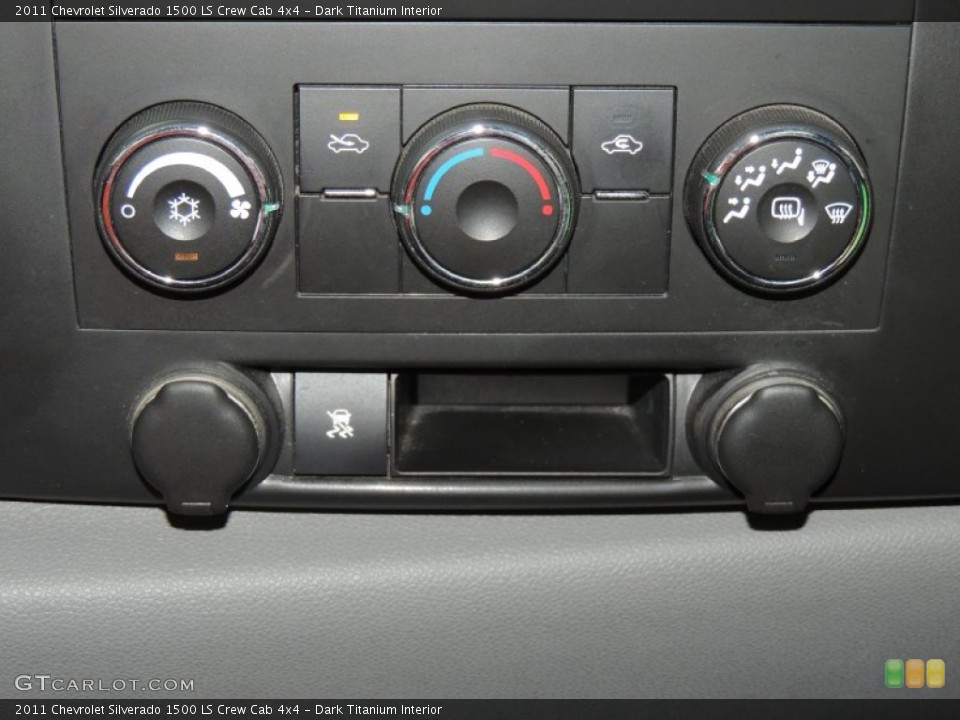 Dark Titanium Interior Controls for the 2011 Chevrolet Silverado 1500 LS Crew Cab 4x4 #82525283