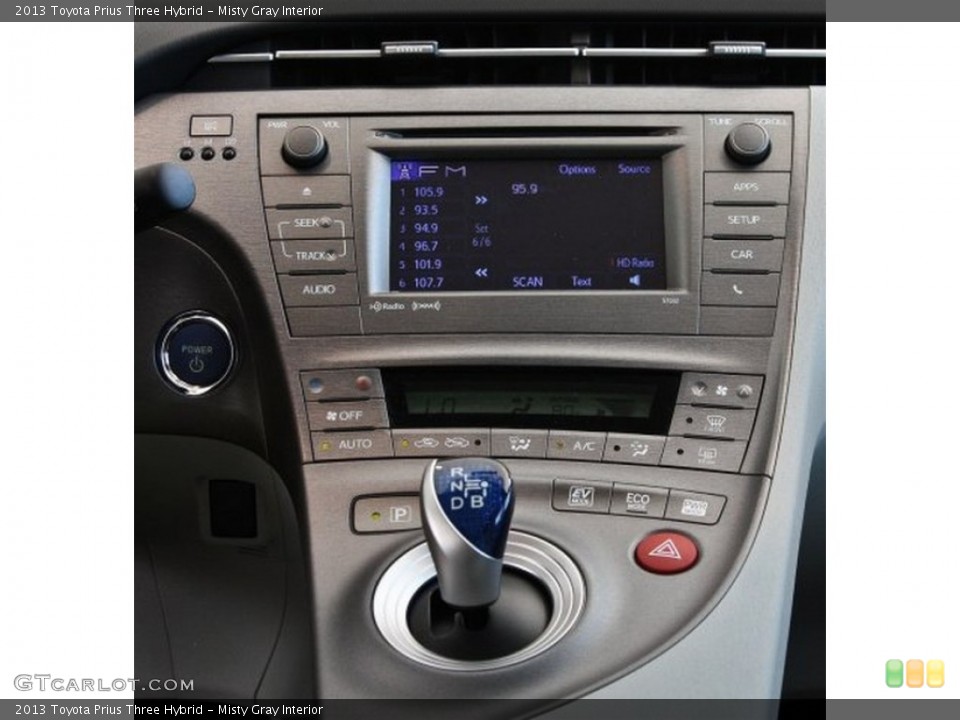 Misty Gray Interior Controls for the 2013 Toyota Prius Three Hybrid #82526989