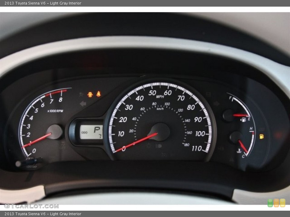Light Gray Interior Gauges for the 2013 Toyota Sienna V6 #82529074