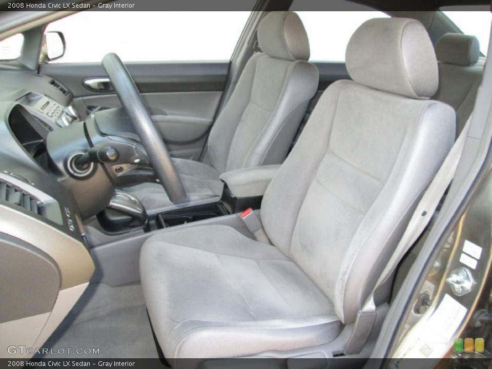Gray Interior Front Seat for the 2008 Honda Civic LX Sedan #82530617
