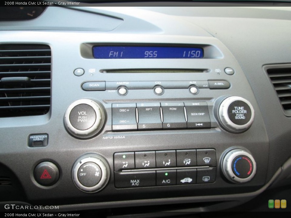 Gray Interior Controls for the 2008 Honda Civic LX Sedan #82530767