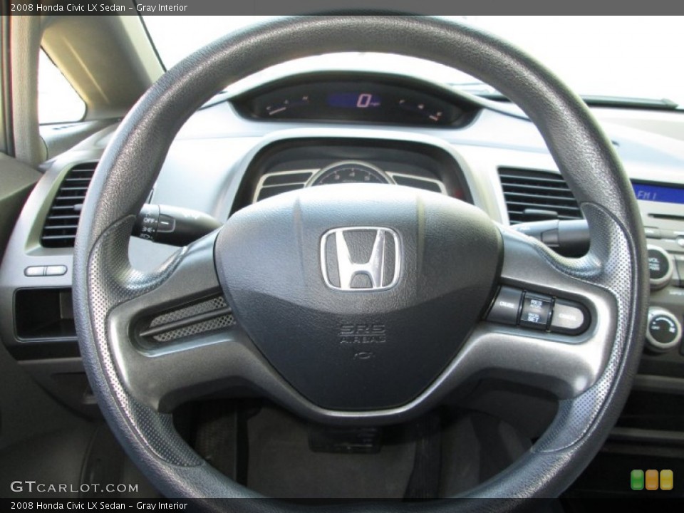 Gray Interior Steering Wheel for the 2008 Honda Civic LX Sedan #82530812