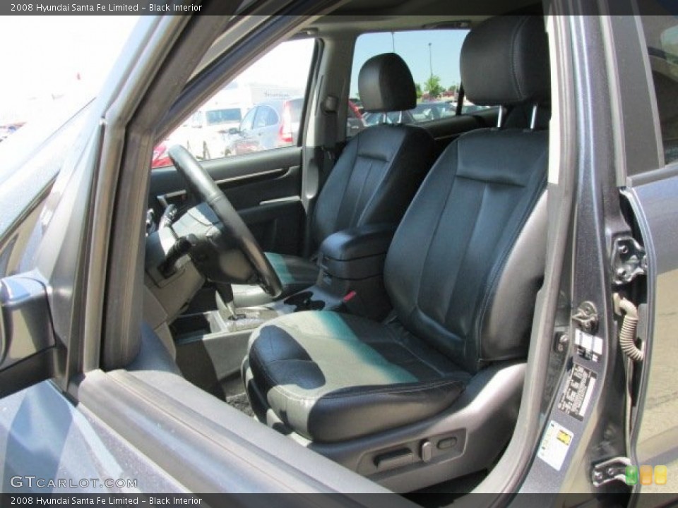 Black Interior Front Seat for the 2008 Hyundai Santa Fe Limited #82531787