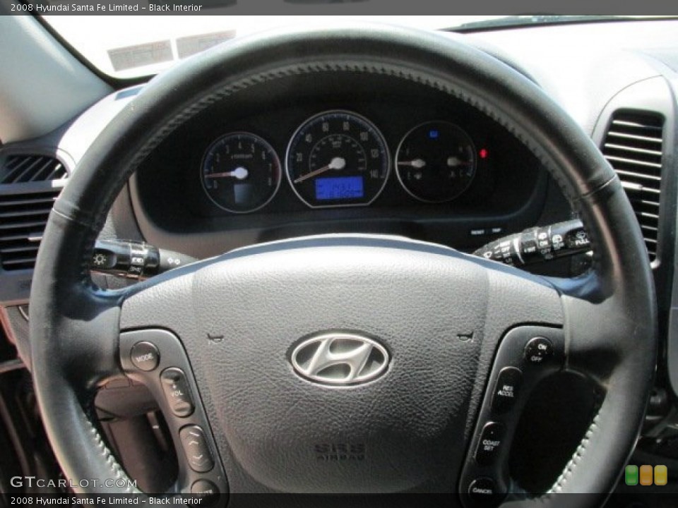 Black Interior Steering Wheel for the 2008 Hyundai Santa Fe Limited #82531852