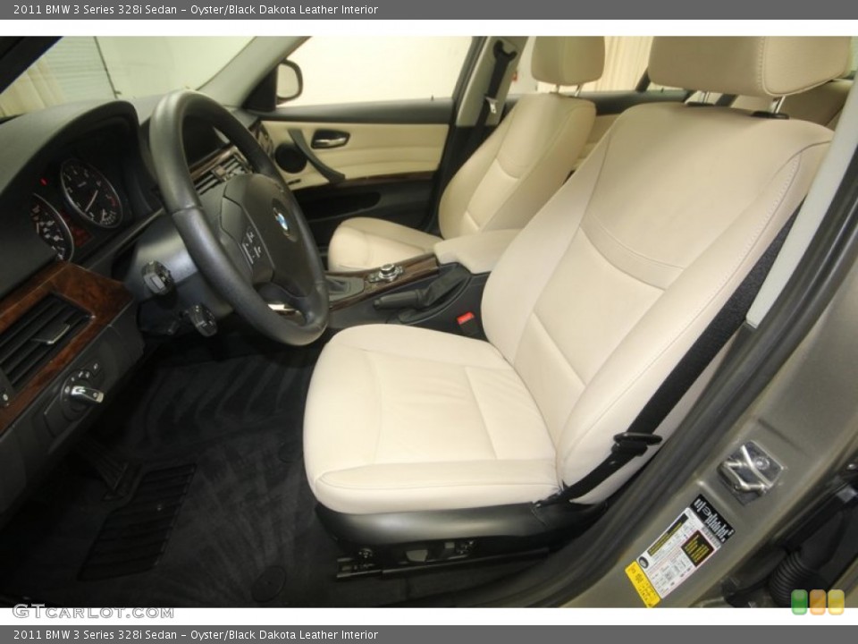 Oyster/Black Dakota Leather Interior Front Seat for the 2011 BMW 3 Series 328i Sedan #82543990