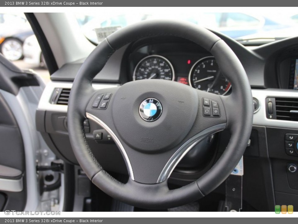 Black Interior Steering Wheel for the 2013 BMW 3 Series 328i xDrive Coupe #82560234