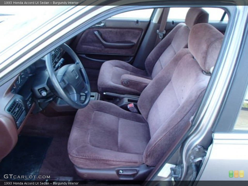 Burgundy Interior Front Seat for the 1993 Honda Accord LX Sedan #82569868