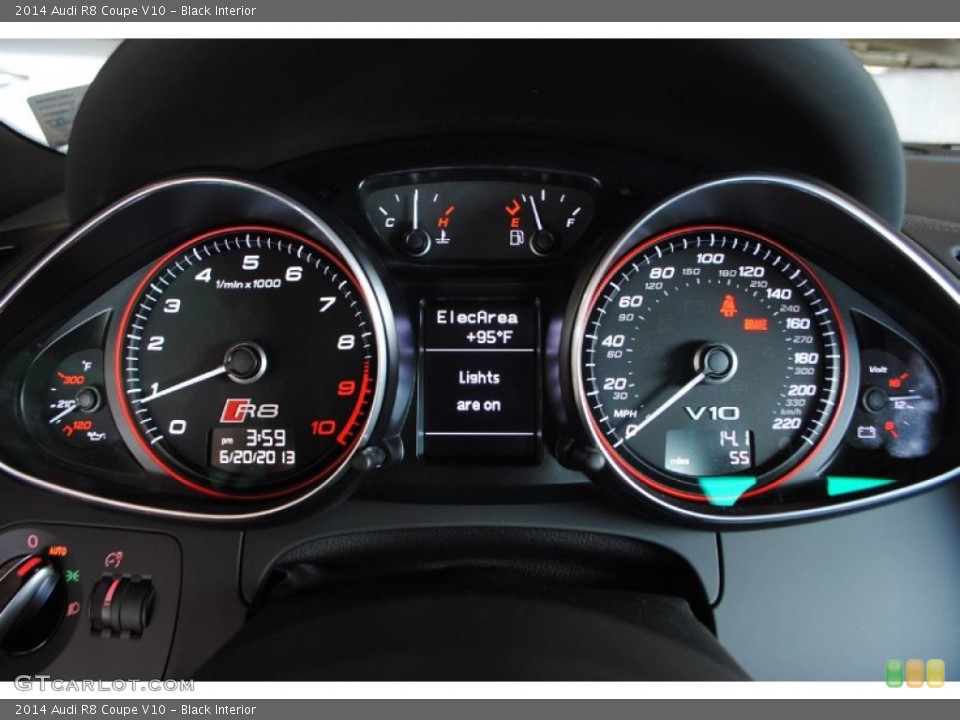 Black Interior Gauges for the 2014 Audi R8 Coupe V10 #82570003