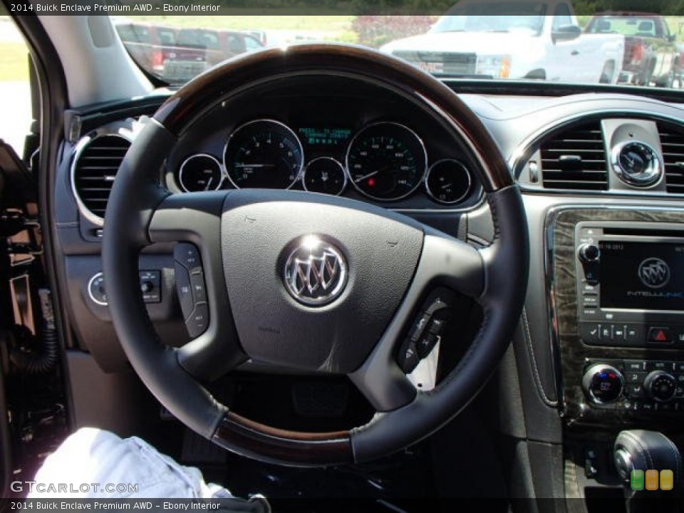 Ebony Interior Steering Wheel for the 2014 Buick Enclave Premium AWD #82573442